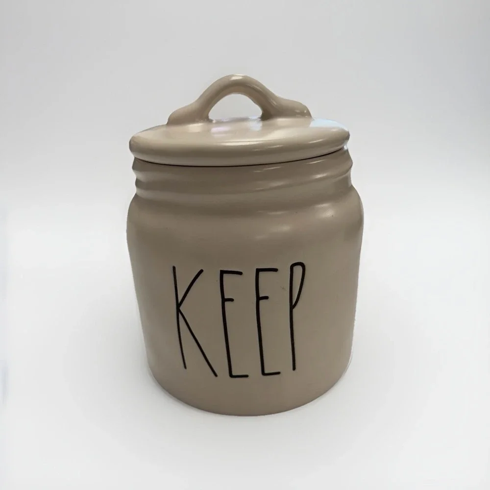 Rae Dunn KEEP Canister Small Matte White Farmhouse Storage Jar NEW